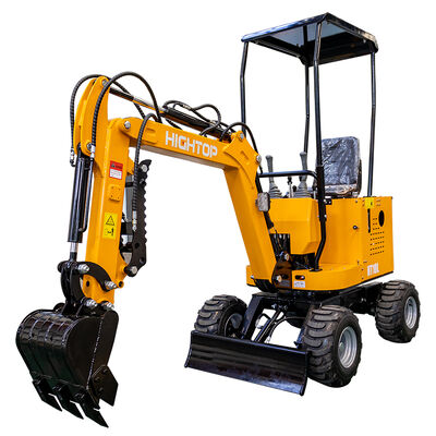 HT10W 1-ton Wheel-Type Mini Excavator - CE Certified & Euro V Compliant for Municipal